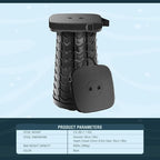 2025 Upgraded Square Collapsible Stool & 3IN1 Cushioned Carry Bag, Adjustable Height Folding Stool, Telescopic Camping Chair Retractable Seat or Footrest for Outdoors & Travel, 18" Max 620lbs