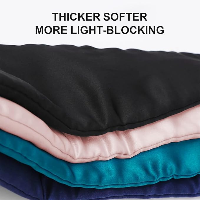 Mulberry Silk Sleep Mask – 100% Silk Sleep Masks for Women, Anti-Wrinkle, Light Blocking Eye Cover, Adjustable for Travel & Beauty (Champange)