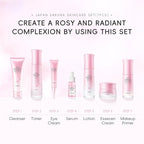 LAIKOU JAPAN SAKURA Skin Care, Skin Care Set with Cleanser, Toner, Lotion, Eye Cream, Makeup Primer, Essence Cream and Serum for Women Mother's Day Valentine's Day Christmas Birthday Beginner Kit 7pcs