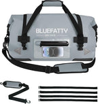 Waterproof Motorcycle Duffel Bag Roll Top Dry Duffel Bag with Quick-fixed Straps for Rafting, Boating, Kayaking, Travel, 50L(Grey)