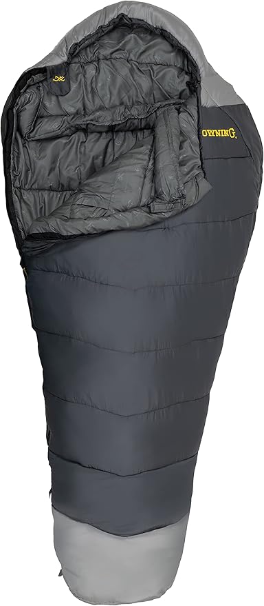 Browning Camping Denali -30° Mummy Sleeping Bag, Charcoal/Gray