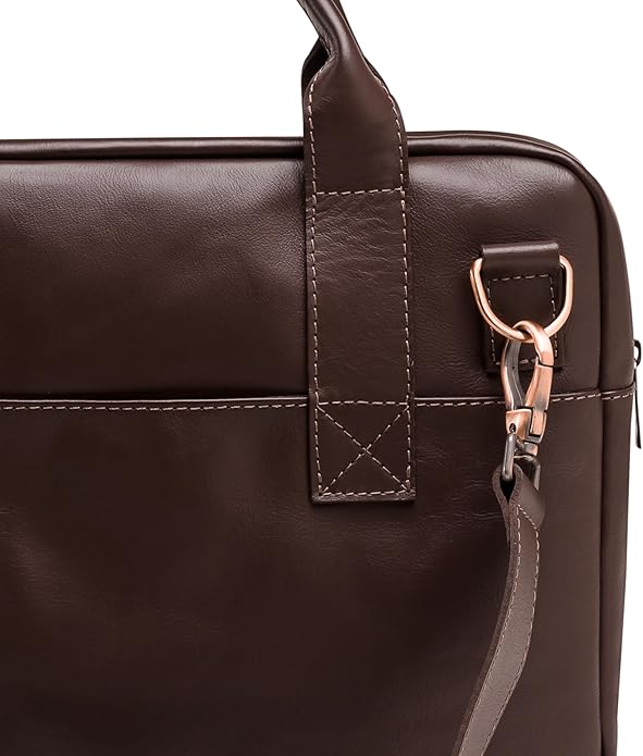 Nordweg Nomad Leather Briefcase NW080A – Leather Bag for Work & Travel – Fits 15.6” Laptop – Minimalist, Durable, Elegant