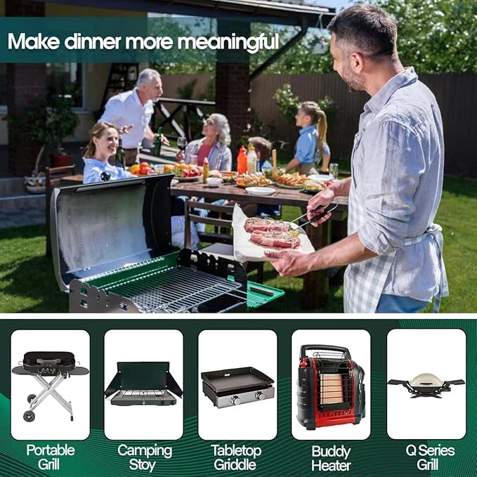 KOMAN Propane Hose - 8FT Adapter, 20lb to 1lb Converter for QCC1/Type1 Tank, CSA Certified