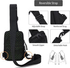 Peicees Small Crossbody Bag for Men Women Mini Sling Bag Travel Running Phone Daypack Cross Body Shoulder Bags, 2 Sizes, Small Rose