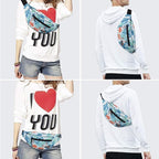 MAXTOP Large Crossbody Fanny Pack with 4-Zipper Pockets,Gifts for Enjoy Sports Festival Workout Traveling Running Casual Hands-Free Wallets Waist Pack Phone Bag Carrying All Phones