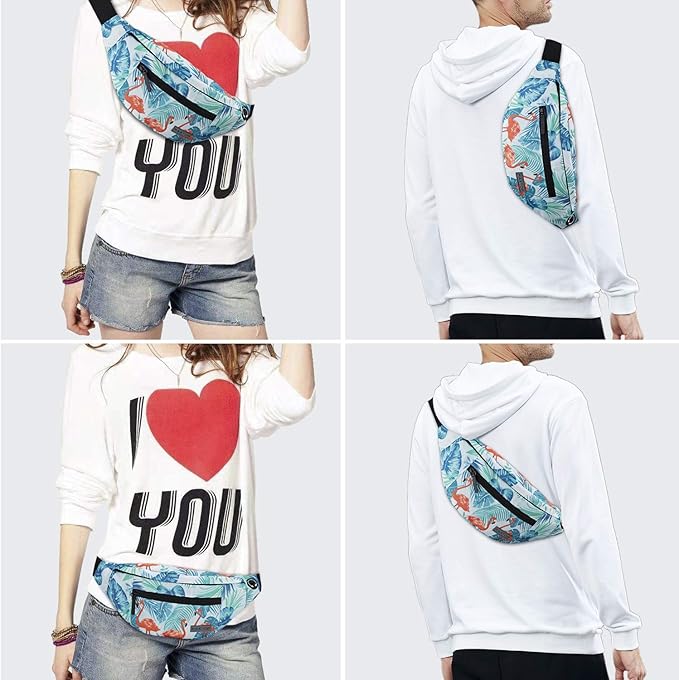 MAXTOP Large Crossbody Fanny Pack with 4-Zipper Pockets,Gifts for Enjoy Sports Festival Workout Traveling Running Casual Hands-Free Wallets Waist Pack Phone Bag Carrying All Phones