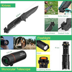 Emergency Survival Kit Gifts for Men Husband Dad, 34 in 1 Survival Gear and Equipment for Camping Hiking Outdoors Adventures, Birthday Christmas for Men Boyfriends Fathers