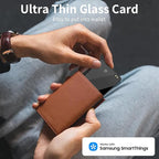 Wallet Tracker Card (Samsung Only),Rechargeable Bluetooth Smart Wallet Tracker,0.08in Ultra-Thin Glass Samsung Tracker Tags for Wallets,Passports & Luggage,IP67 Waterproof (2 Pack)