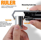 Small Multitool Wrench 9 in 1 Pocket Adjustable Wrench for Screw with Mini Pry Bar Nail Puller Keychain Tool Caliper Measuring Ruler Glass Breaker EDC Gadget Survival Gear for Men Cycling Hiking