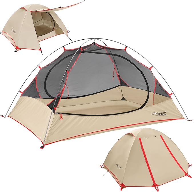Clostnature Polaris Lightweight Backpacking Tent - 1/1.5/2/3/4/6 Person Ultralight Waterproof Camping Tent, 3 Season Large Size Easy Setup Tent for Family, Outdoor, Hiking and Mountaineering