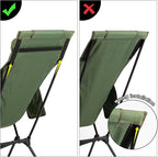 TOBTOS Portable High Back Camping Chair, Support Heavy Duty 440 lbs, Compact Folding Chair with Detachable Pillow for Camp, Hiking, Backpacking (Green)