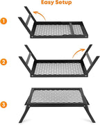 Stanbroil Folding Campfire Grill Grate, Outdoor Portable Camping Grill for Camping Cooking Fire Pit, 17.5" x 12.2"