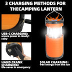 Solar Camping Lantern,Rechargeable Battery Powered Camping Lantern, 2 Lighting Modes, 5000mAh Long Battery Life, USB Charging Port, Waterproof Camping Lamp for Emergency/ Hiking/ Fishing