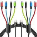 Travel Essentials Multi Charging Cable [2Pack 5FT], Car Accessories 4 in 1 Charging Cords, USB Cable Phone Charger with IP/Type C/Type C/Micro, Compatible with Most Phones/Tablets and More