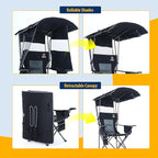 Nice C Chair with Canopy, Heated Camping Chair with Battery, Outdoor Sports Chairs with Shade, Heated Folding Umbrella Chairs, with Removable Footrest (1-Pack)