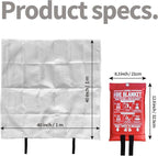 Fire Blanket for Home and Kitchen,40" x 40",2 Pack,Emergency Fire Blanket