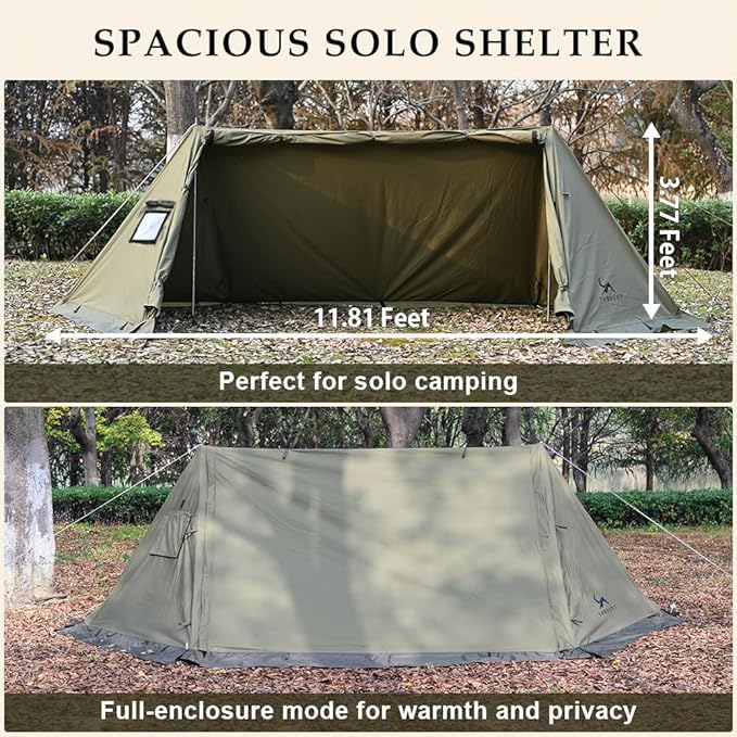 TOMOUNT Bivy Tent Canvas Shelter for Camping for Two Person
