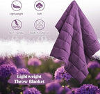 puredown® Lightweight Packable Couch Throw Soft Feather Down Throw Blanket for Indoor and Outdoor Use, 50"X70", Purple