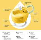 IDEUS Insulated Stainless Steel Water Bottle with 2 Leak-Proof Lids, Thermal Water Flask for Hiking Biking, 40oz, Bright Yellow