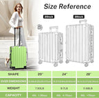 Krute Luggage 28 Inch Aluminum Frame Luggages TSA Lock No Zipper Checked Suitcase with Spinner Wheels Hardshell Lightweight PC+ABS Large Suit Case