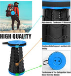 2PCS Upgraded Collapsible Stool Thickened Set, Portable Stool Folding Stools, Foldable Chair for Camping Fishing Hiking BBQ and Outdoor Activities - Max 400lbs（Blue）