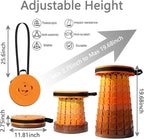 Upgraded XXL Collapsible Stool with Cushion,19.7"H-11.8"D Telescoping Folding Stool for Adults,More Sturdy Portable Camping Stools with Load Capacity 1000lbs for Outdoor,Garden,Fishing,Hiking