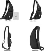 NICGID Sling Bag Chest Shoulder Backpack Crossbody Bags Casual Daypack for Men Women (Black-013)