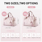 BAGSMART BAGSMART Gym Bag for Women, Carry on Weekender Overnight Bag, Travel Duffel Bags with Trolley Sleeve, Personal Item Travel Bag Tote Bag Workout Dance Bag(Light Beige-Large)