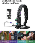 32oz Insulated Water Bottle,Stainless Steel Vacuum Water Bottle, BPA-Free & Leakproof -with Paracord Handle,Strap,Straw Spout Lids,Large Water Jug for Gym Sports