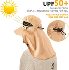 Cuffbow 3 Pcs Sun Hat for Men Women with Neck Flap Breathable Wide Brim Bucket Hat UV Protection UPF 50+ Fishing Hiking