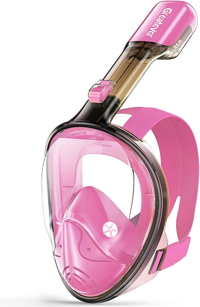 Greatever Full Face Snorkel Mask, Snorkeling Gear for Adults with Latest Dry Top Breathing System and Detachable Camera Mount, Foldable Snorkel Mask Adult, Snorkels Anti-Fog & Anti-Leak