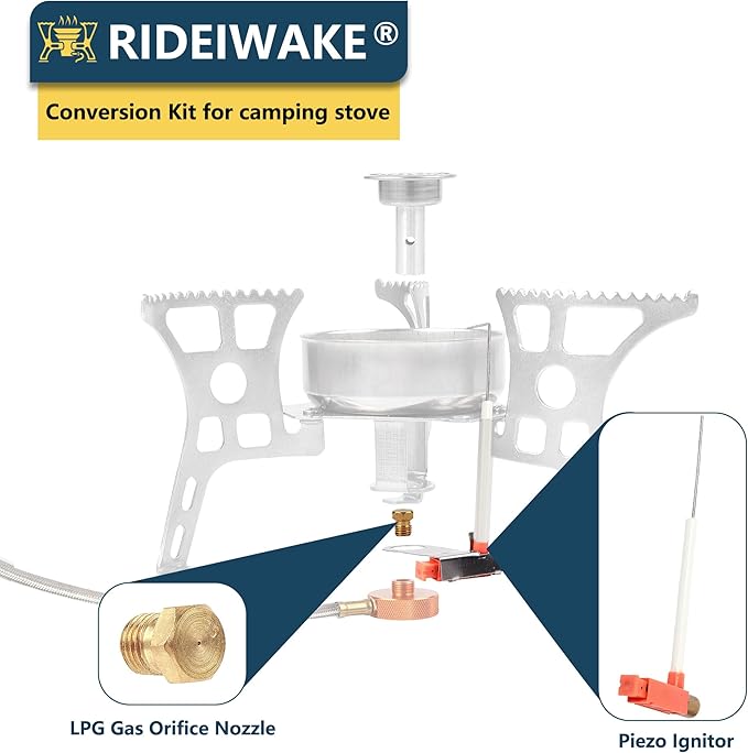 Piezo Ignitor Piezo Spark Ignition Kit Electrode lgniter and Brass Jet Nozzle Misting Nozzle LPG Gas Orifice Pipe Replacement for Camping & Backpacking Stove Burner Heater （4 Pack)