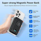 Magnetic Portable Charger for iPhone, 10800mAh 4-in-1 Wireless Power Bank with iWatch Charger, 25W PD Fast Charging Battery Pack with LCD Display for Magsafe,iPhone 16/15/14/13/12 Series,Apple Watch