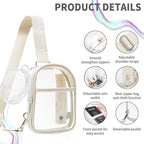 Waterproof Clear Bag for Stadium Events, Women's Crossbody Clear Sling Bag with Coin Wallet, Shoulder Bag for Daily Use