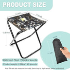 Camping Stool,2-Pack Portable Folding Stool with Carry Bag, 12in Portable Folding Chair Collapsible Camp Stool Outdoor Footstool for Travel Walking Hiking Fishing Picnic (DZICamo(2-Pack))