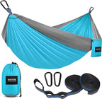 Kootek Camping Hammock, Portable Hammocks with Tree Straps & Attached Carry Bag, Camping Essentials Gear, Perfect for Outside Indoor Hiking Beach Backpack Travel