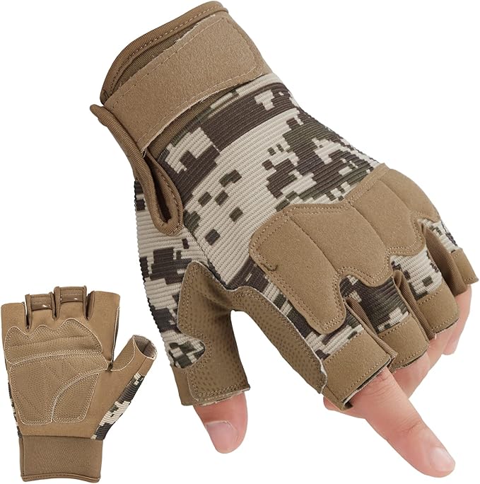 FIORETTO Fingerless Gloves for Airsoft Shooting Half Finger Hunting Hiking Cycling Driving Motorcycle Climbing Work Gloves M210603