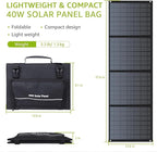 40W Solar Panel EnginStar 40 Watt Foldable Solar Panel for Portable Power Station w/QC3.0 USB Port for Phone Laptop 12-15V DC Output(10 Connectors) for Outdoor Camping RV Off Grid