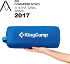 KingCamp Camping Cots for Adults Outdoors Backpacking,Folding Ultralight Heavy Duty Sleeping Cots Compact Portable Cot for Travel Hiking,Indoor Base Camping Bed with Storage Bag and Pillow, Blue