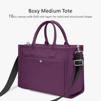 TOPDesign Heavy-Duty Canvas Tote Bag for Women, Adjustable Crossbody/Shoulder Handbag with 9 Pockets, Everything Tote