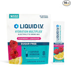 Liquid I.V.® Hydration Multiplier Sugar-Free - Raspberry Lemonade | Electrolyte Powder Drink Mix | 1 Pack (14 Servings)