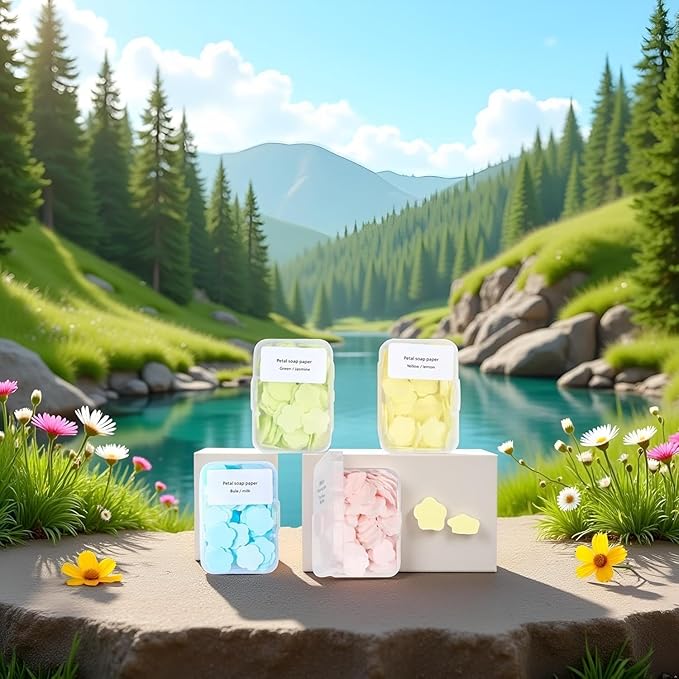 300pcs Portable Hand Washing Soap Sheets, Scented Mini Soap Sheets, Disposable Soluble Soap for Outdoor Travel, Camping, Hiking (Mix)