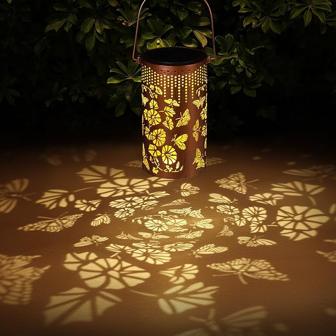2Pack Butterfly Solar Light, Birthday Gift for Women, Men, Mother's Day, Thanksgiving, Christmas, New Year Gift. Outdoor Waterproof Lights Hanging Patio Garden Decoration, Outdoor Backyard
