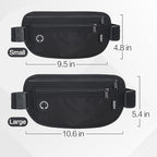 Slim Money Belt for Travel - Anti-Theft Hidden Passport Holder Waist Wallet with Secure Pouch for Cash, Credit Cards & Phone Safe (Small Black)