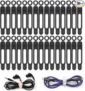 30Pcs Silicone Cord Organizer Reusable 3in Cable Ties for Charging Cords, Data Cables, Computer Wires Electrical Cord Organization Black