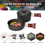 Bulin 24/13/11/8/4 PCS Camping Cookware Mess Kit Lightweight Backpacking Cooking Set Outdoor Cook Gear for Family Hiking, Picnic(Kettle, Pot, Frying Pan, Bowls, Plates, Spoon)