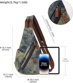 KL928 Canvas Sling Bag - Small Crossbody Backpack Shoulder Casual Daypack Rucksack for Men Women(Large Version)
