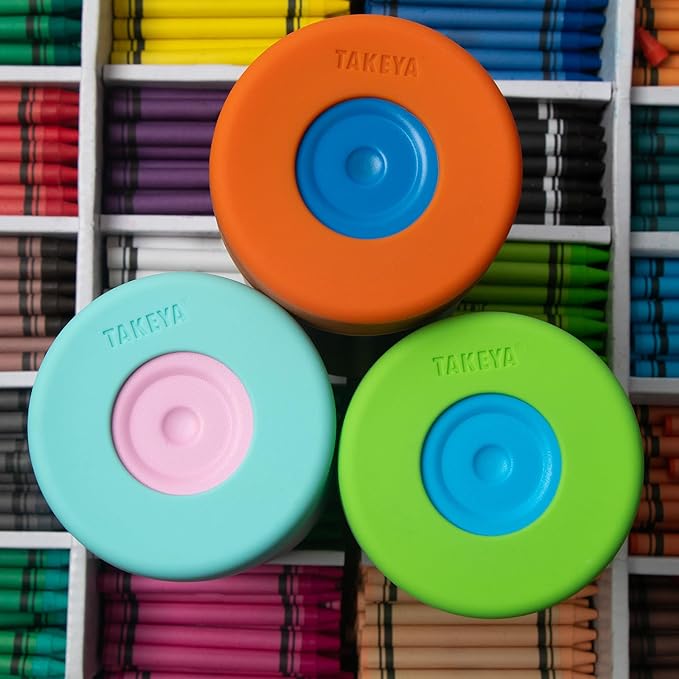 Takeya Actives Water Bottle with Straw Lid - Durable & Easy-Care Water Bottle with Stainless Steel Insulation - BPA-Free Lid with Carry Handle & Straw - Dishwasher-Safe - 18 oz, Ombre Excitement