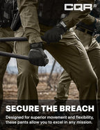 CQR Men's Flex Ripstop Tactical Pants, Water Resistant Stretch Cargo Pants, Lightweight EDC Hiking Work Pants