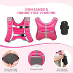 Fragraim Weighted Vest for Women Men - 8lb/10lb/12lb/16lb/22lb/25lb/30lb Weight Vest with Reflective Stripe, Detachable Phone Pouch, Ideal for Walking, Strength Training, Running, Workout, Cardio